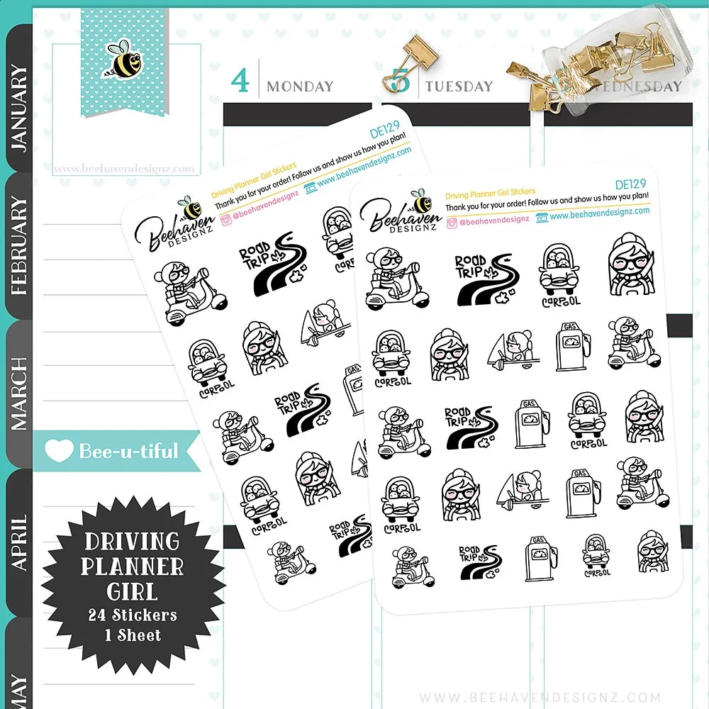 Errand Driving Planner Stickers