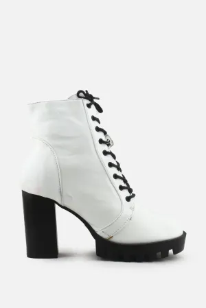 European Brand Zipper Laces Platform Boots | 100% Synthetic Leather