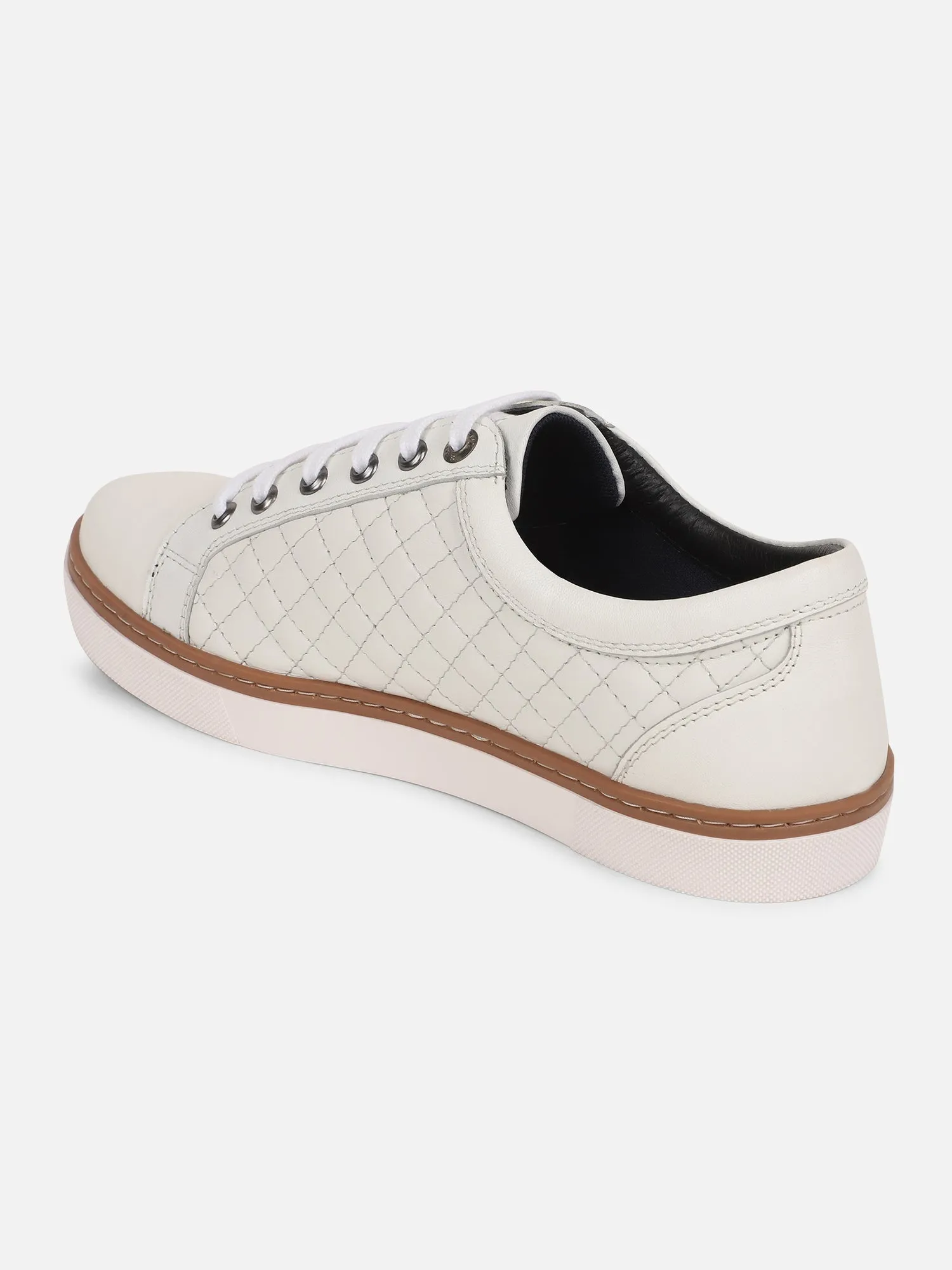 Ezok Men Casual White Leather Sneaker