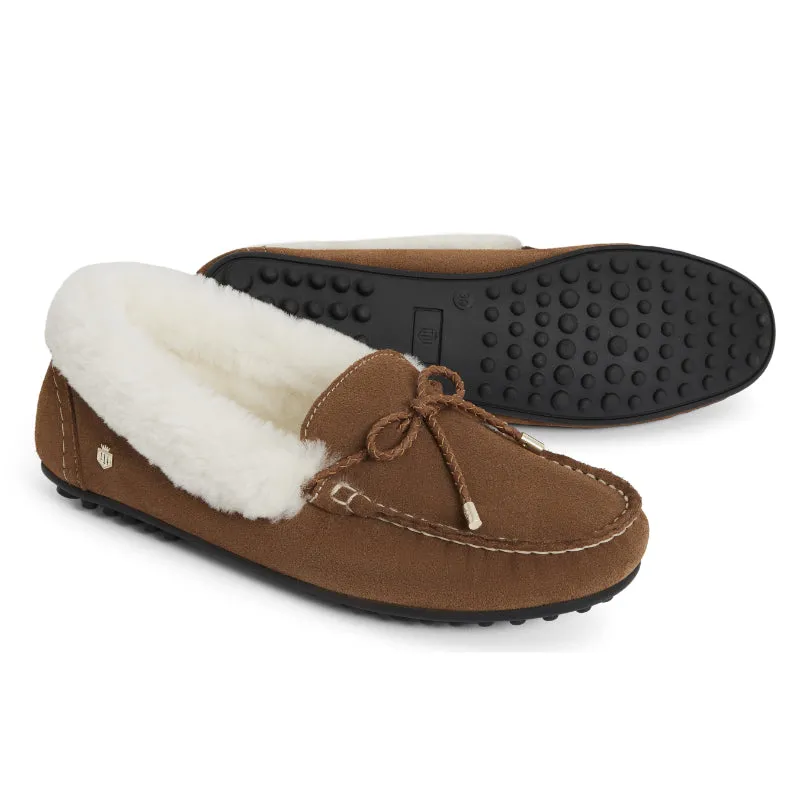 Fairfax & Favor Henley Shearling Lined Ladies Slipper - Tan