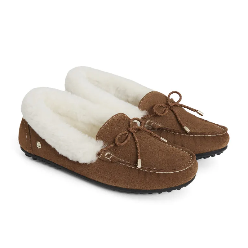 Fairfax & Favor Henley Shearling Lined Ladies Slipper - Tan