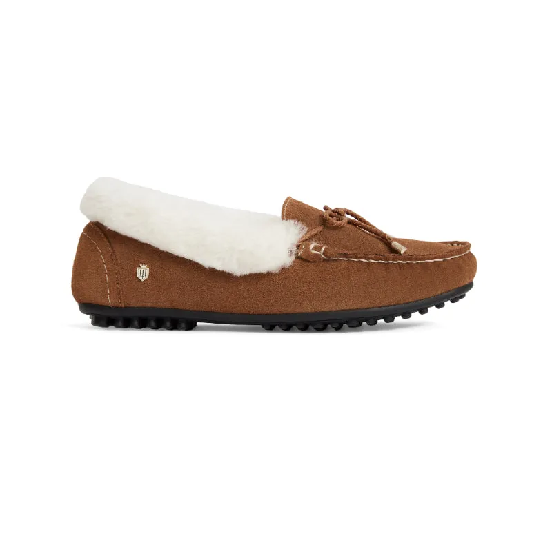 Fairfax & Favor Henley Shearling Lined Ladies Slipper - Tan