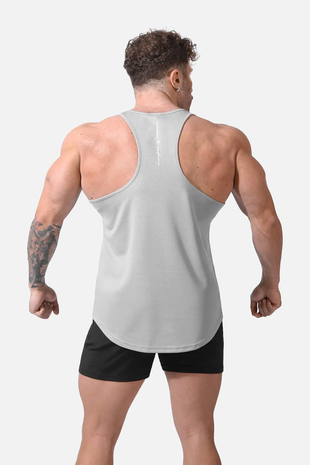 Fast-Dry Bodybuilding Workout Stringer - Silver