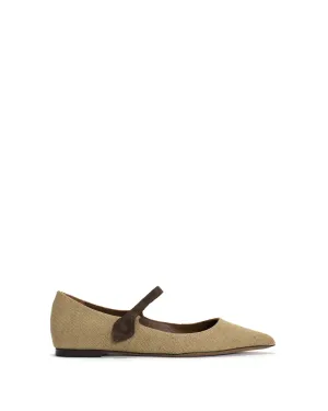 Fifi Raffia & calf suede Natural & coffee brown