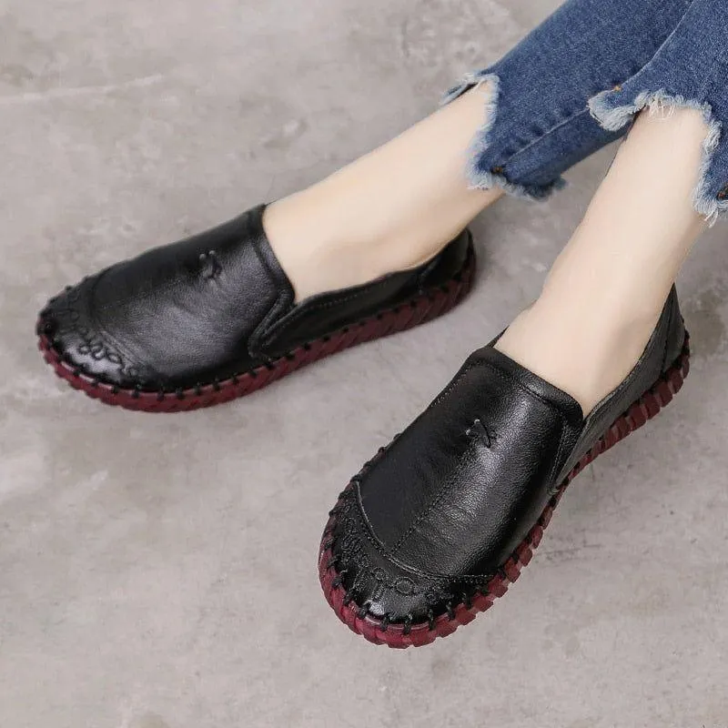 Flats Women's Casual Shoes GRCL3700 Fashion Leather Loafers