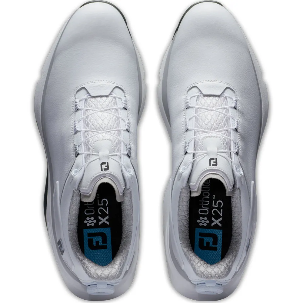 FootJoy Pro SLX BOA Spikeless Waterproof Shoes - White/White/Grey