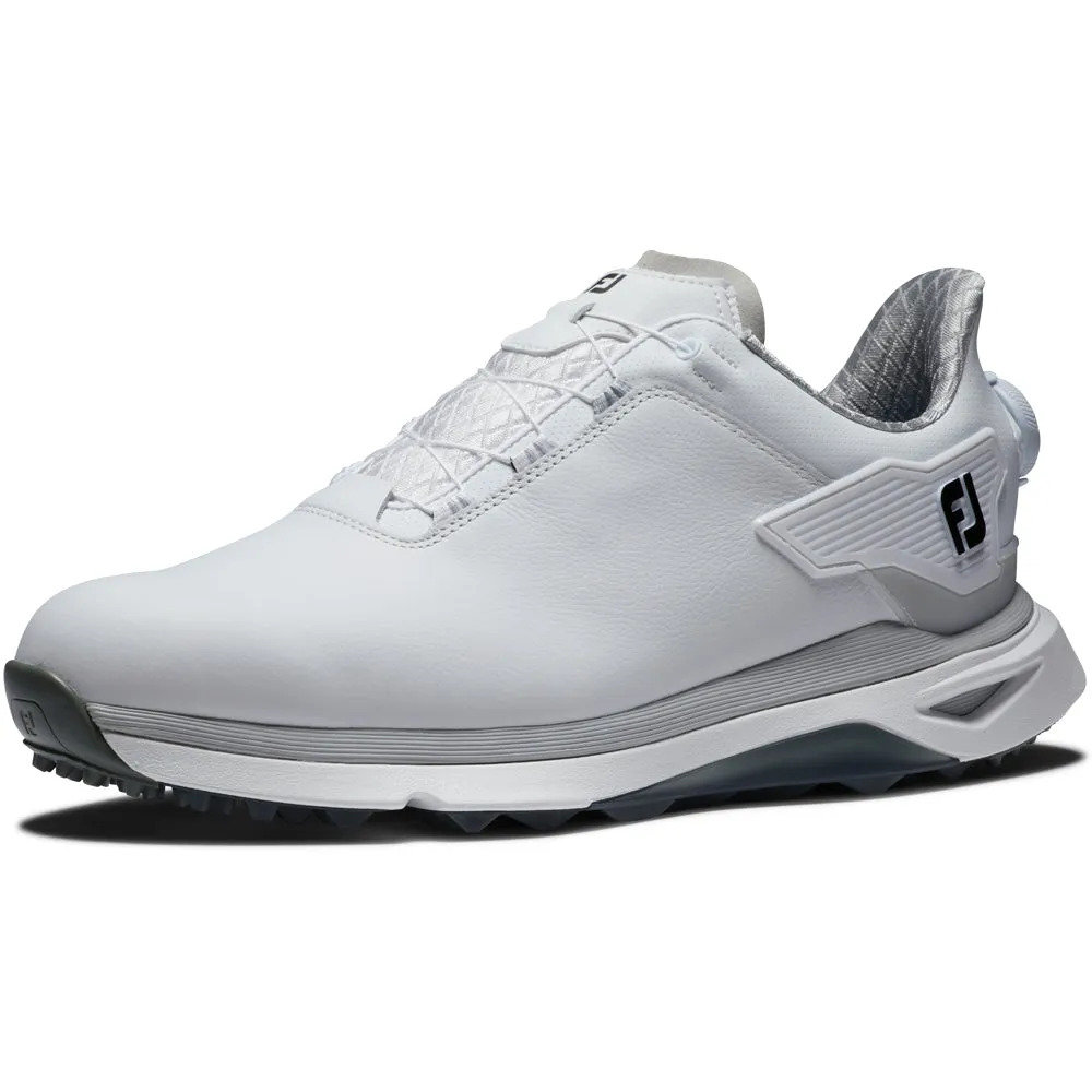 FootJoy Pro SLX BOA Spikeless Waterproof Shoes - White/White/Grey