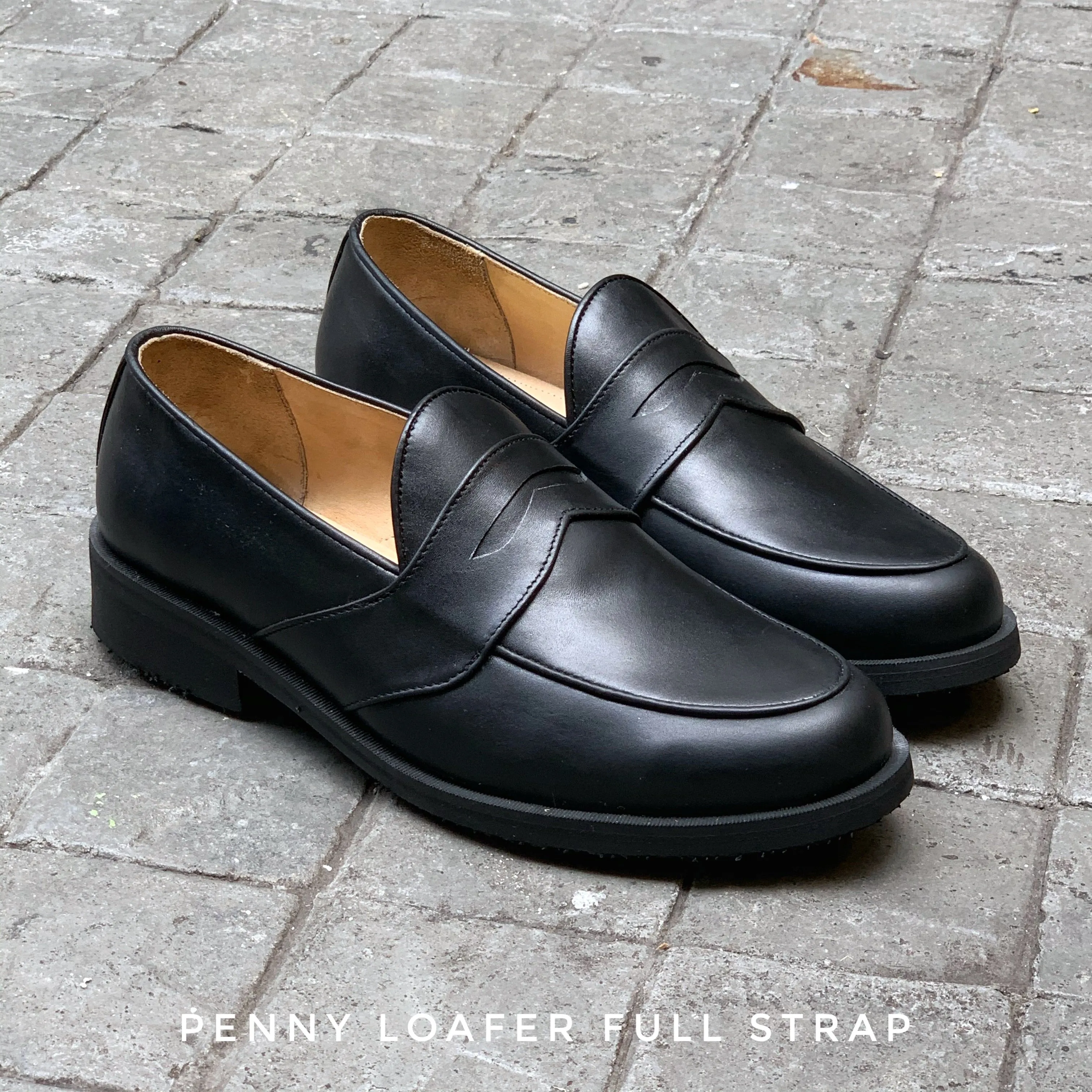 FT 509 Full Strap Penny Loafer Black