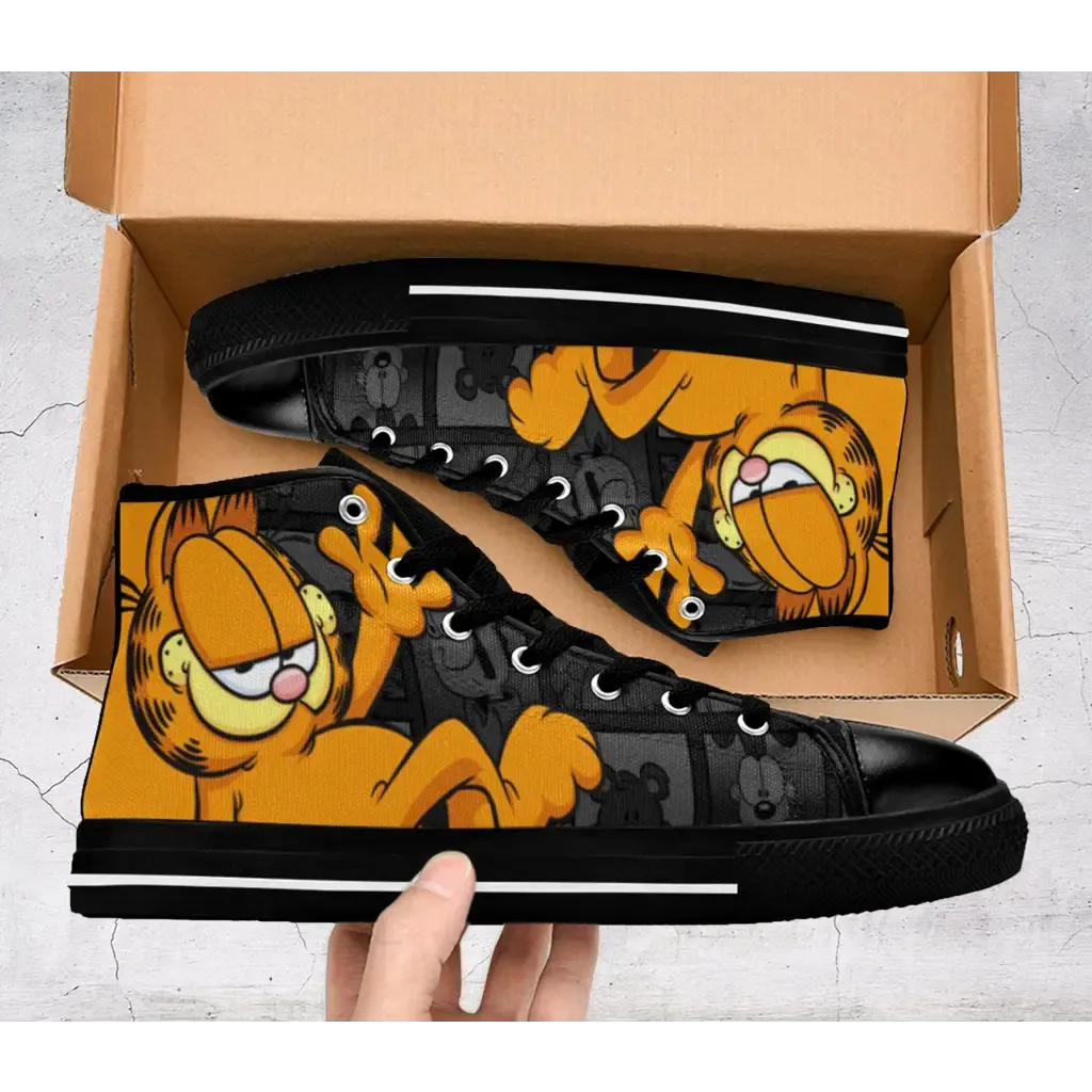 Garfield and Friends Shoes High Top Sneakers for Kids and Adults