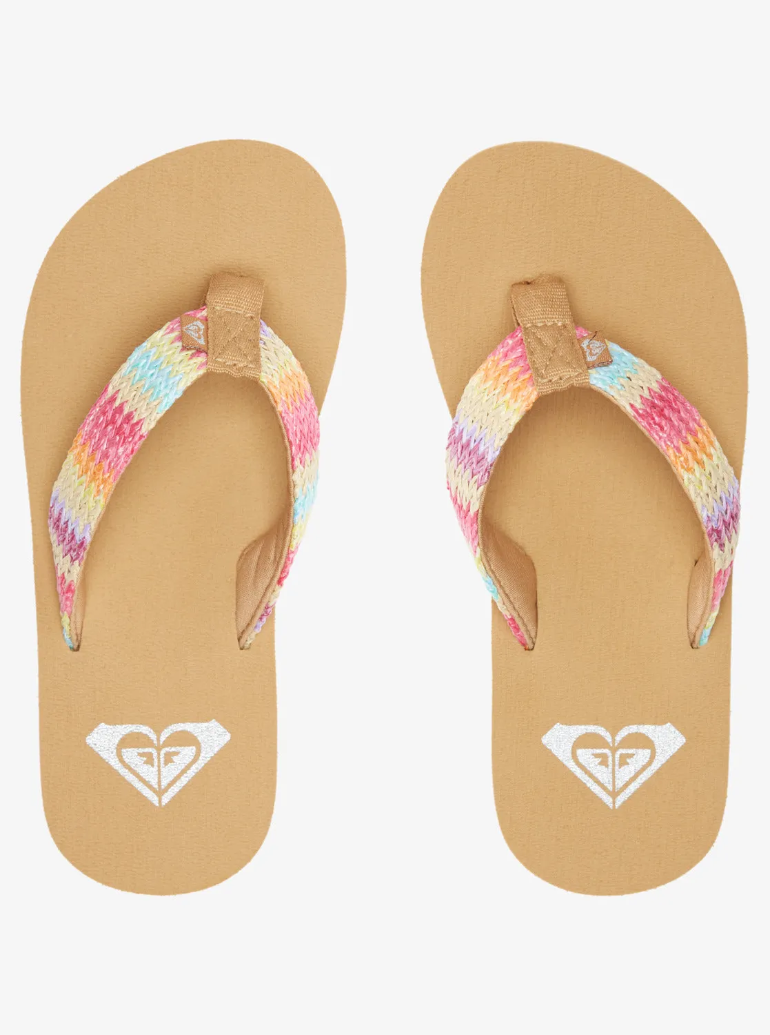 Girls Porto Raffia Sandals - Pink/Raspberry