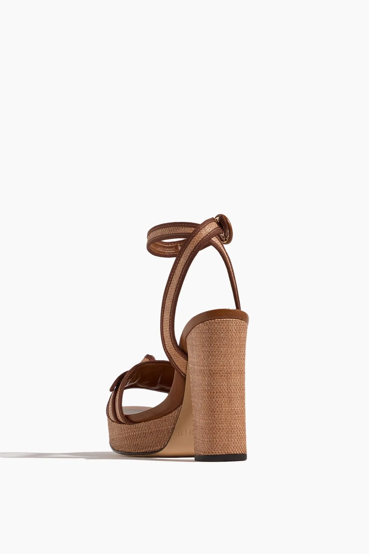 Grosgrain Raffia Platform Sandal in Espresso/Dark Brown