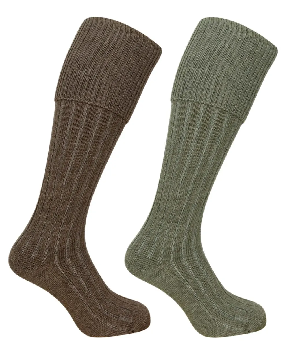 Hoggs of Fife Plain Turnover Top Stockings Twin Pack