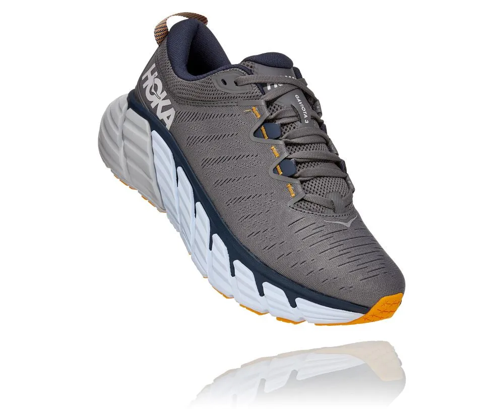 'HOKA' Men's Gaviota 3 - Charcoal Grey / Ombre Blue (Wide)