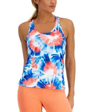 ID Ideology Women's Tie Dye Racerback Tank Blue