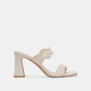 ILVA HEELS CREME EMBOSSED LEATHER