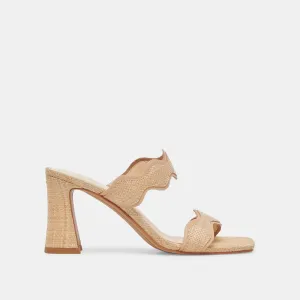 ILVA HEELS LT NATURAL RAFFIA