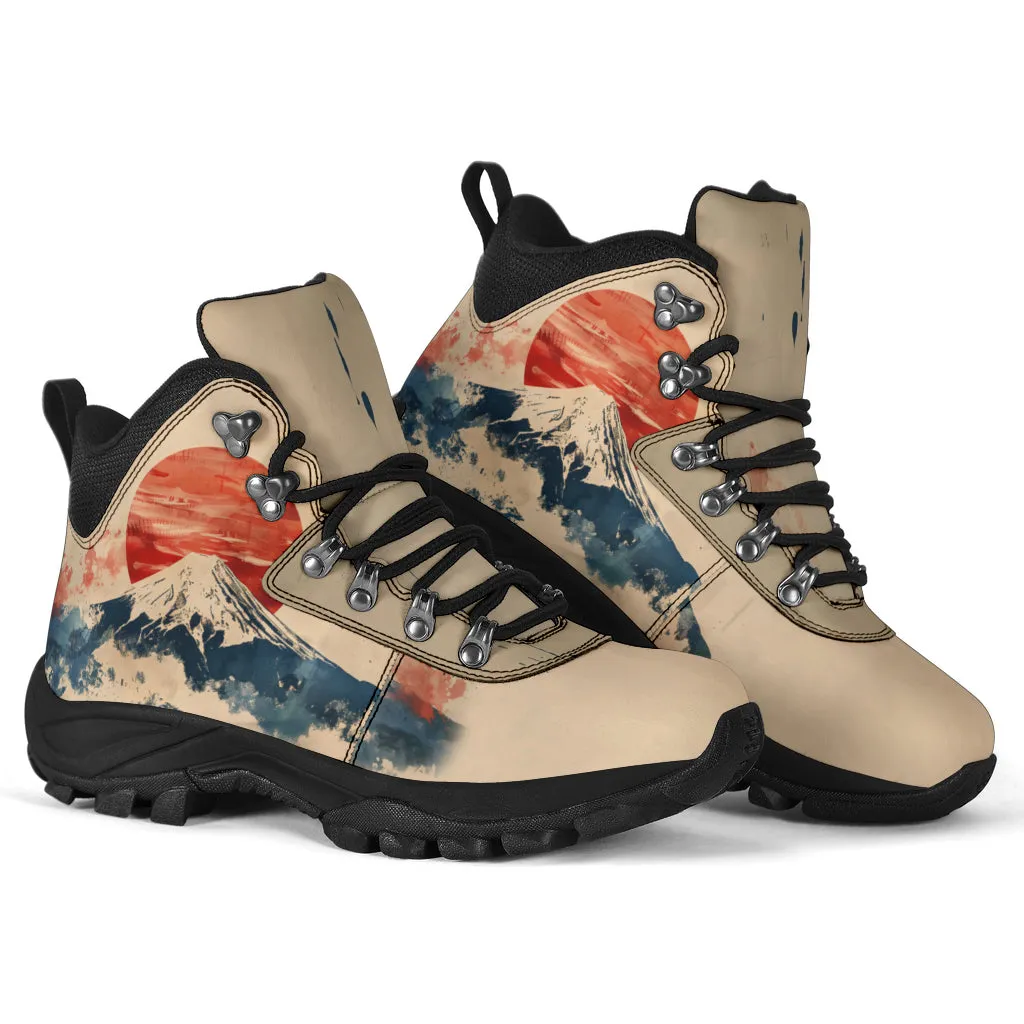 Japan Mountain Fuji Watercolor Women's Alpine Boots