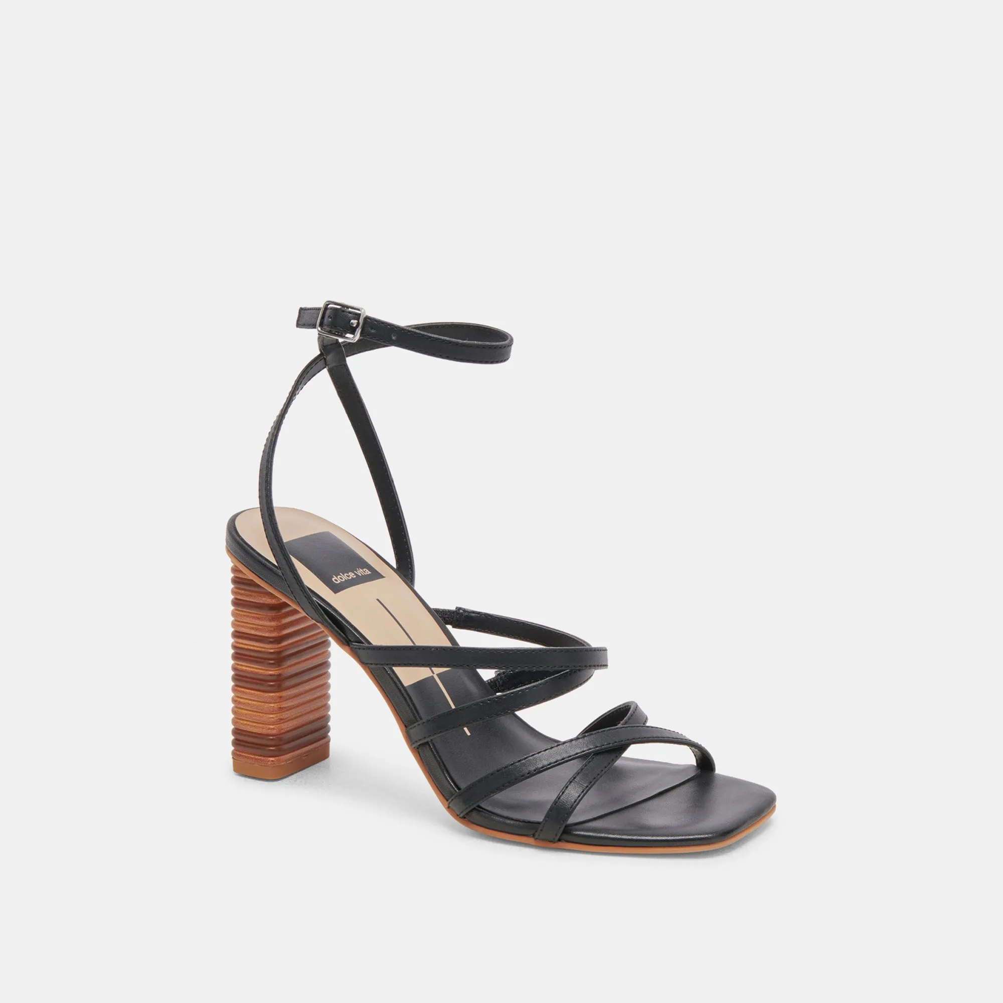 JENKO HEELS BLACK LEATHER