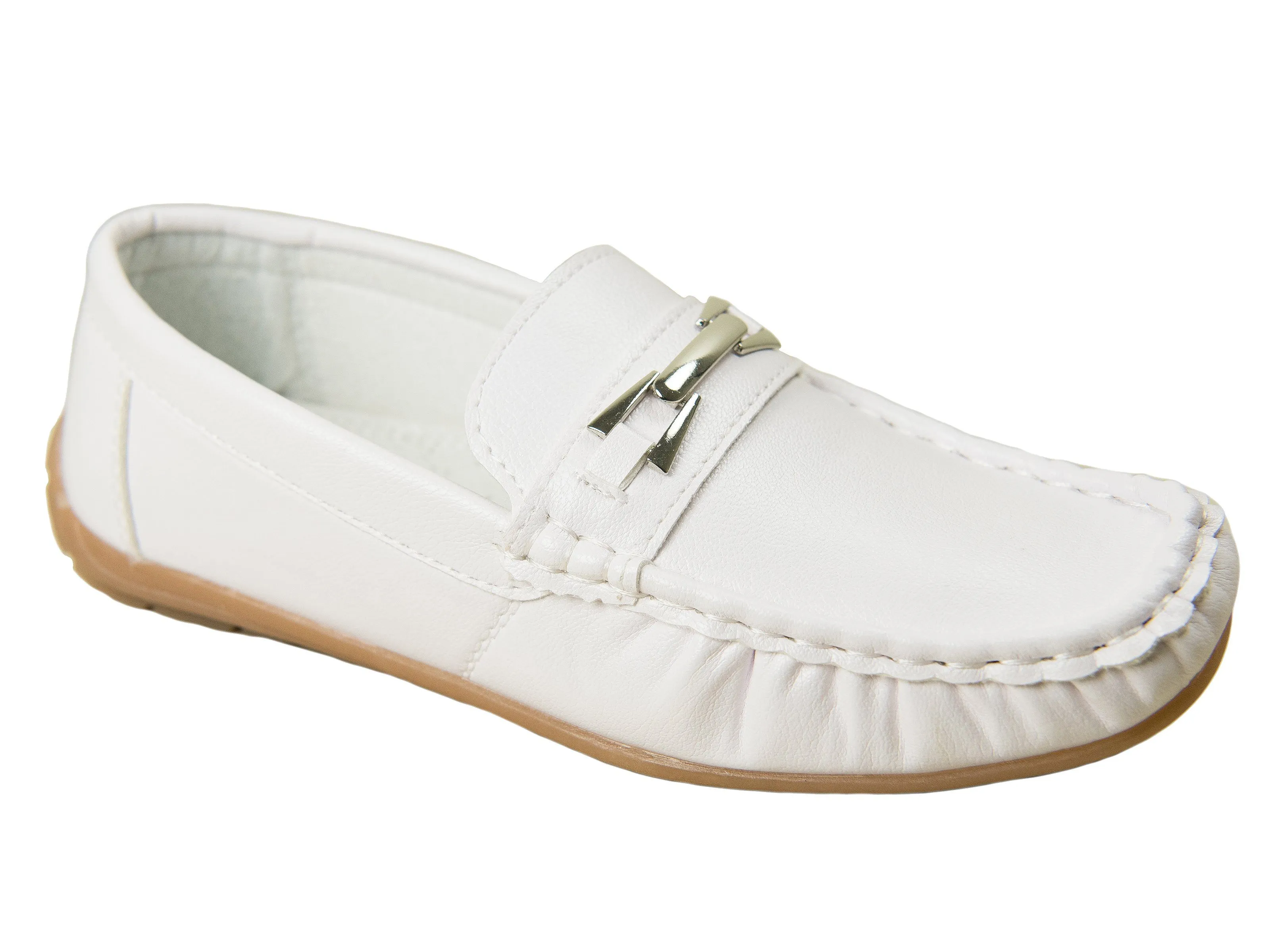 Josmo 28007 Boy's Shoe - Driving Bit Loafer - White