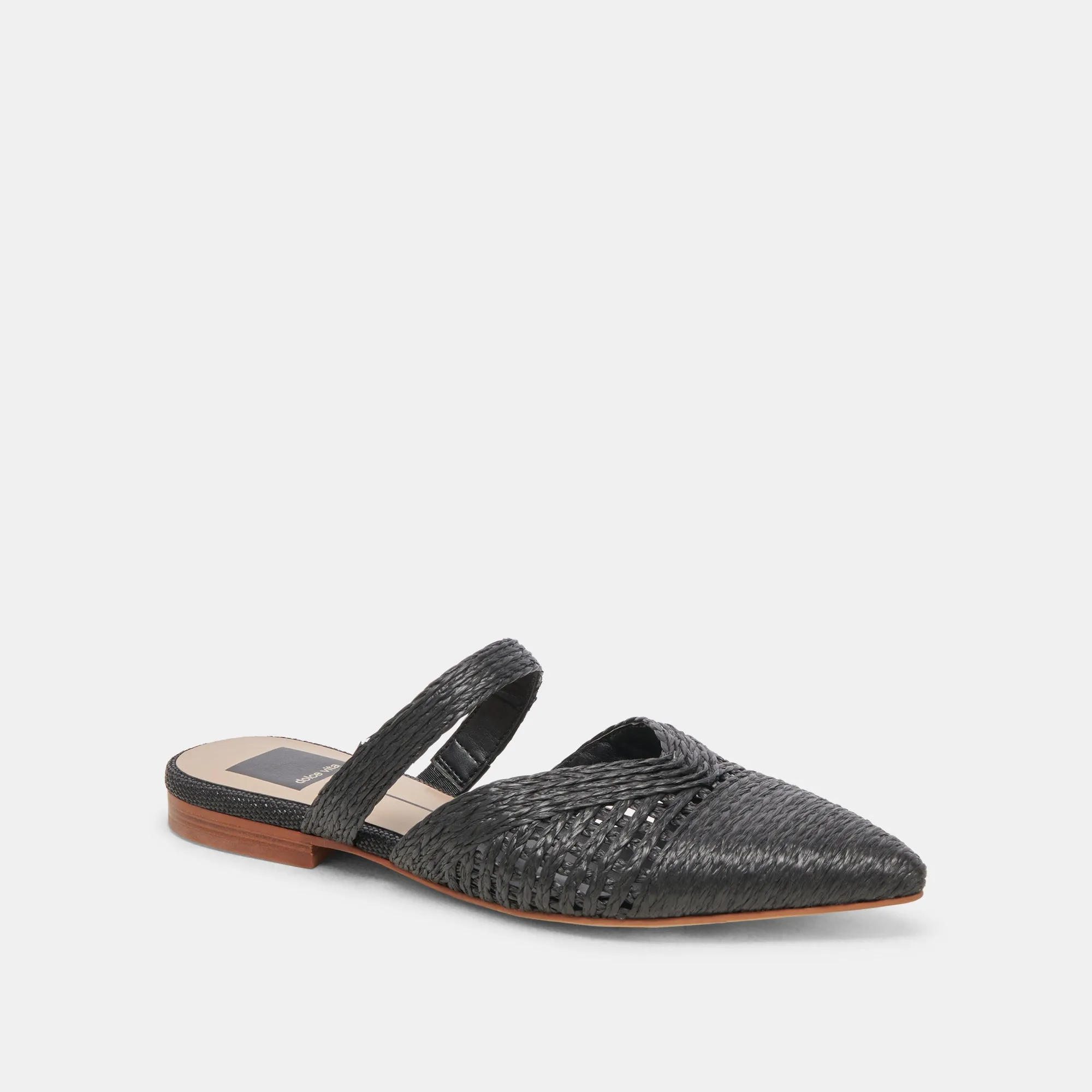 KALINE FLATS ONYX RAFFIA