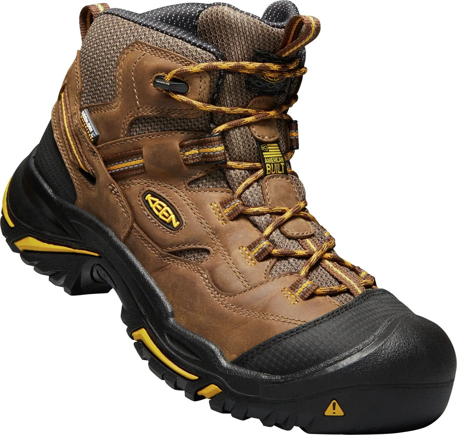 'Keen Utility' Men's Braddock Mid EH WP Soft Toe - Cascade Brown / Yellow / Black