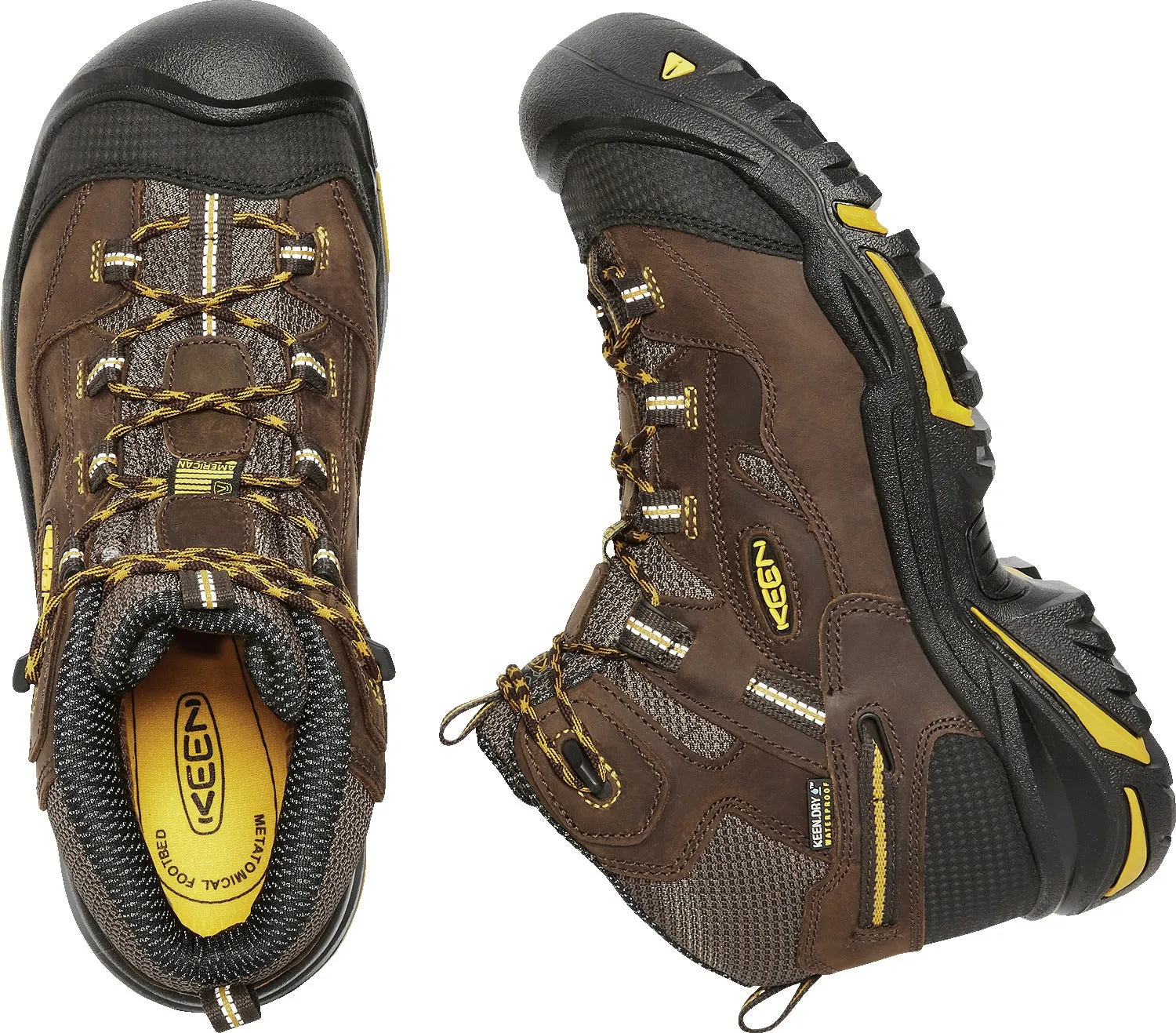 'Keen Utility' Men's Braddock Mid EH WP Soft Toe - Cascade Brown / Yellow / Black