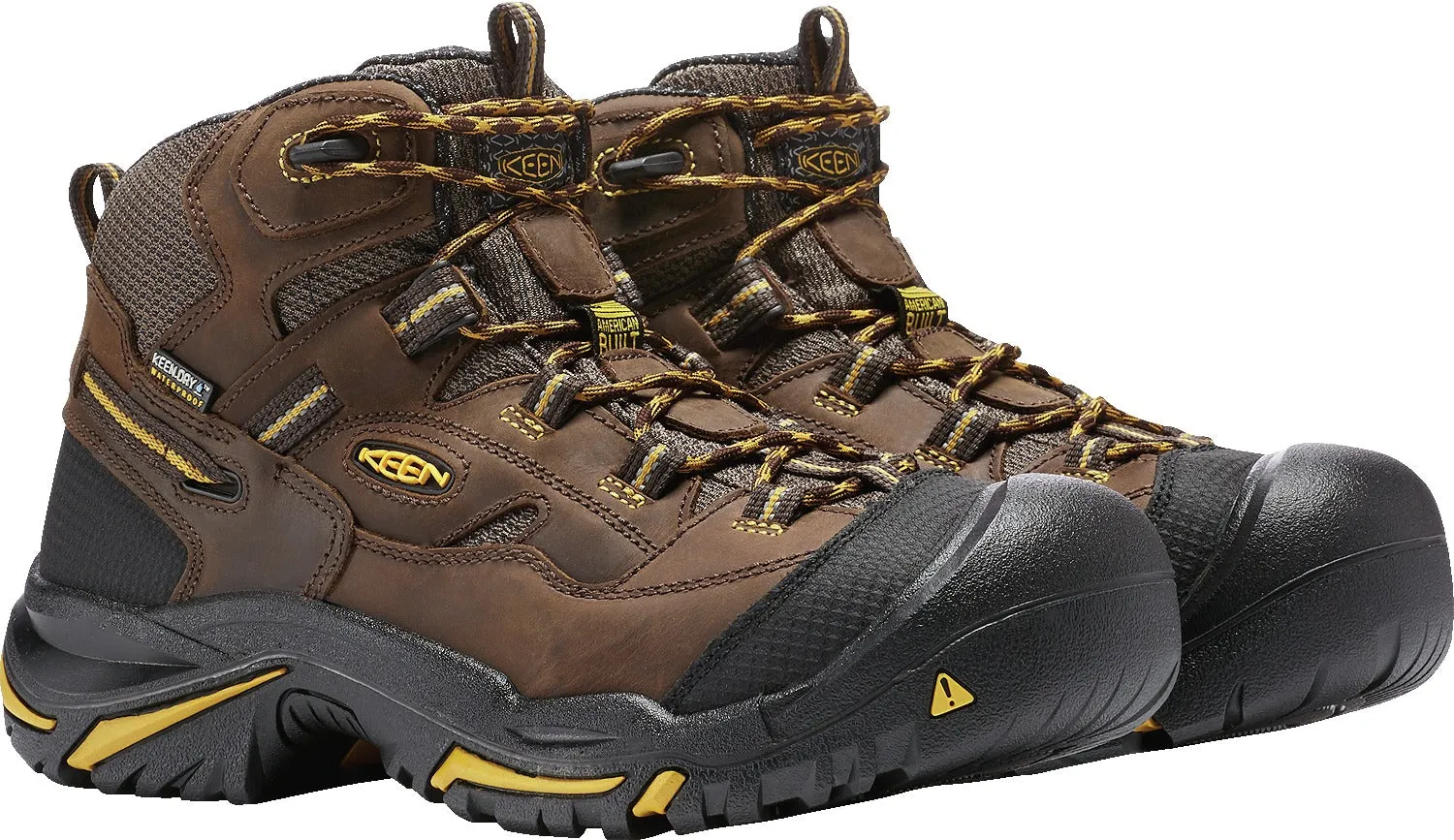 'Keen Utility' Men's Braddock Mid EH WP Soft Toe - Cascade Brown / Yellow / Black