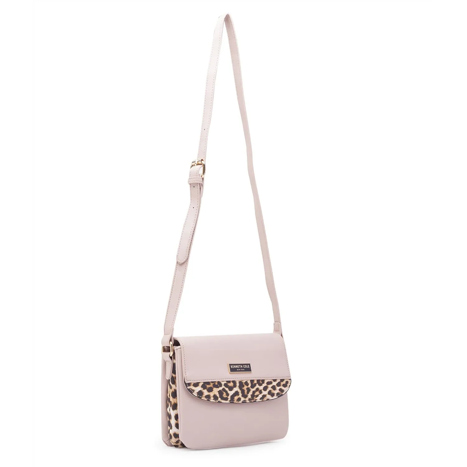 KENNETH COLE NUDE LEOPARD SLING BAG