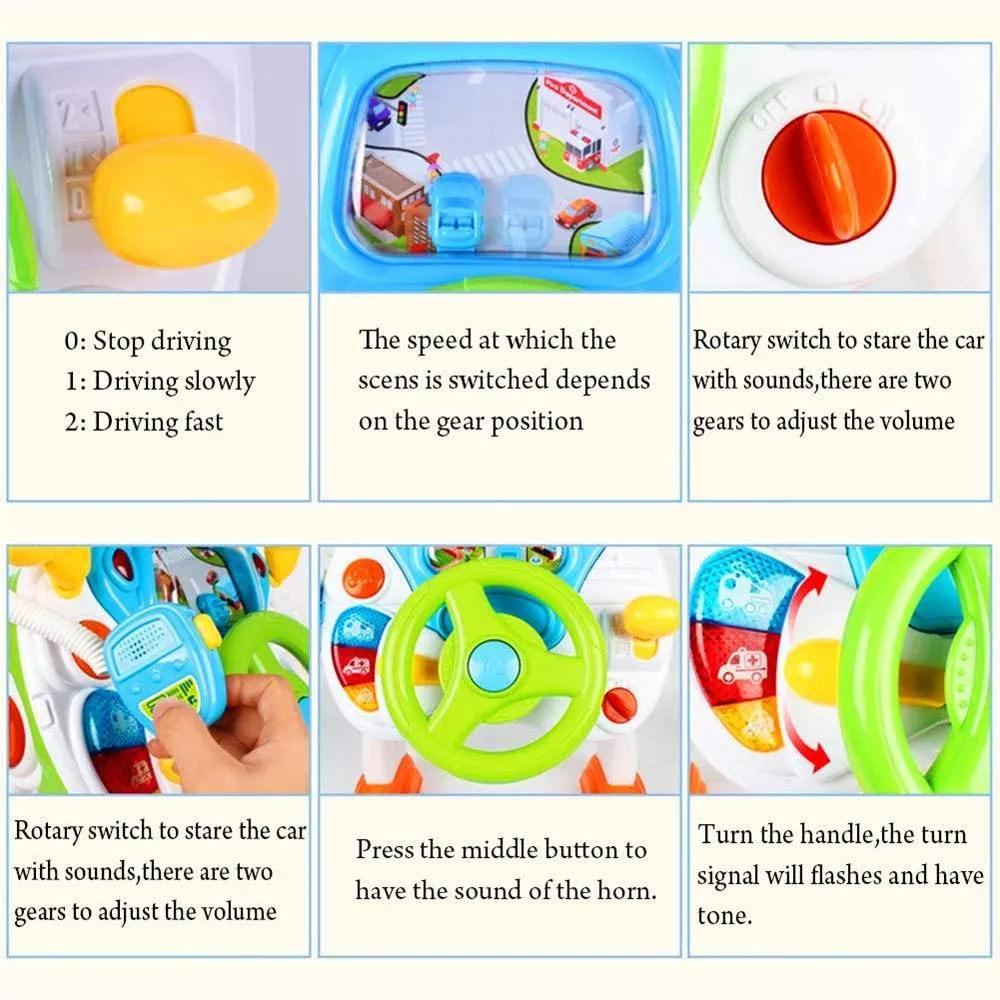 Kids Driving Simulate Ride on Toy Pretend Play Steering Wheel Toy for Toddlers