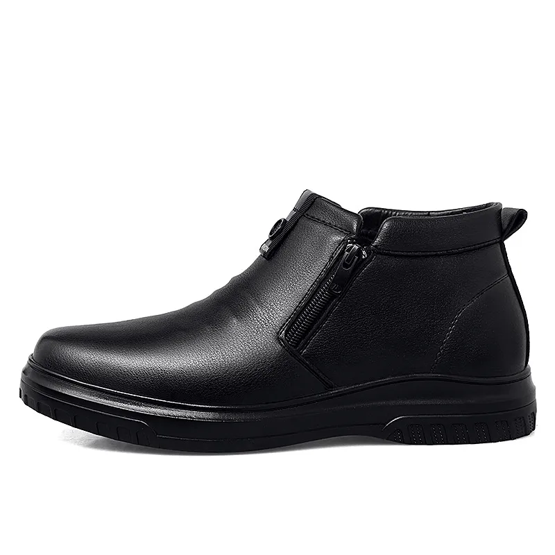 kkboxly kkboxly Men Side Zipper Comfy Microfiber Leather Warm Non Slip Business Casual Ankle Boots