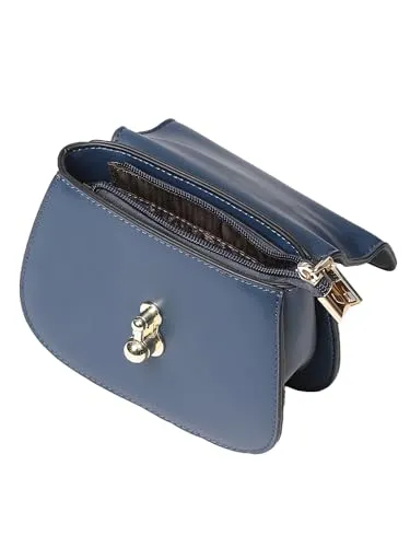 Label RITU KUMAR Blue Structured Sling Bag