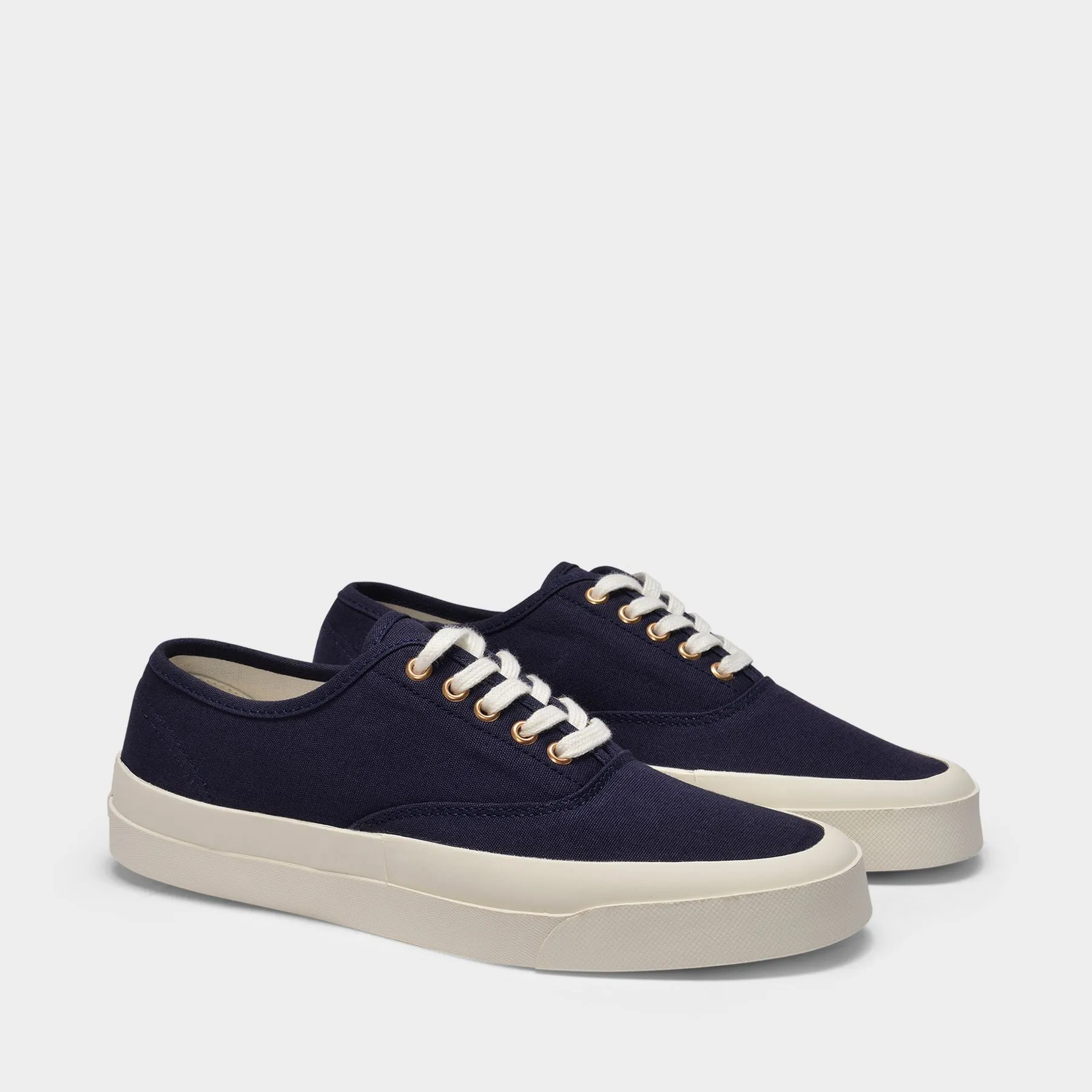 Laced Sneaker in Blue Canvas