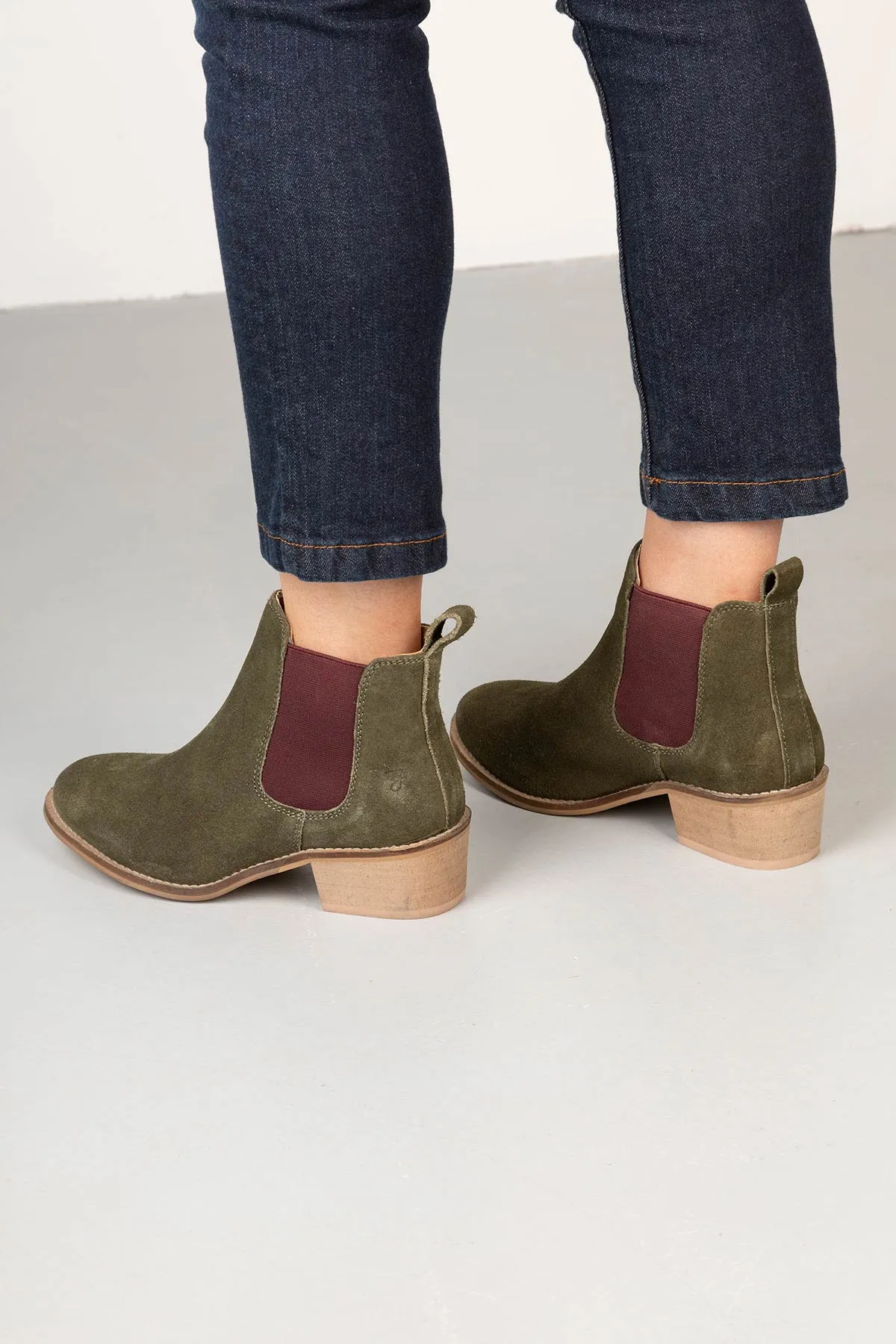 Ladies Suede Chelsea Boots with Heel -  Kirby II