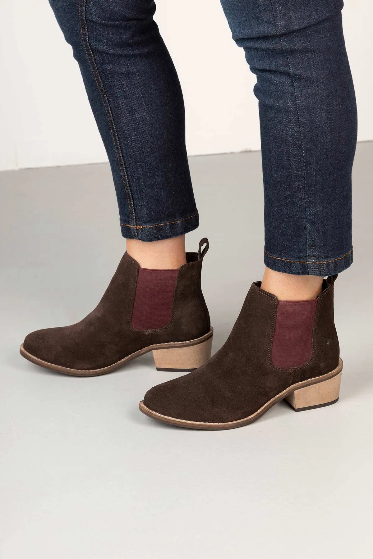 Ladies Suede Chelsea Boots with Heel -  Kirby II