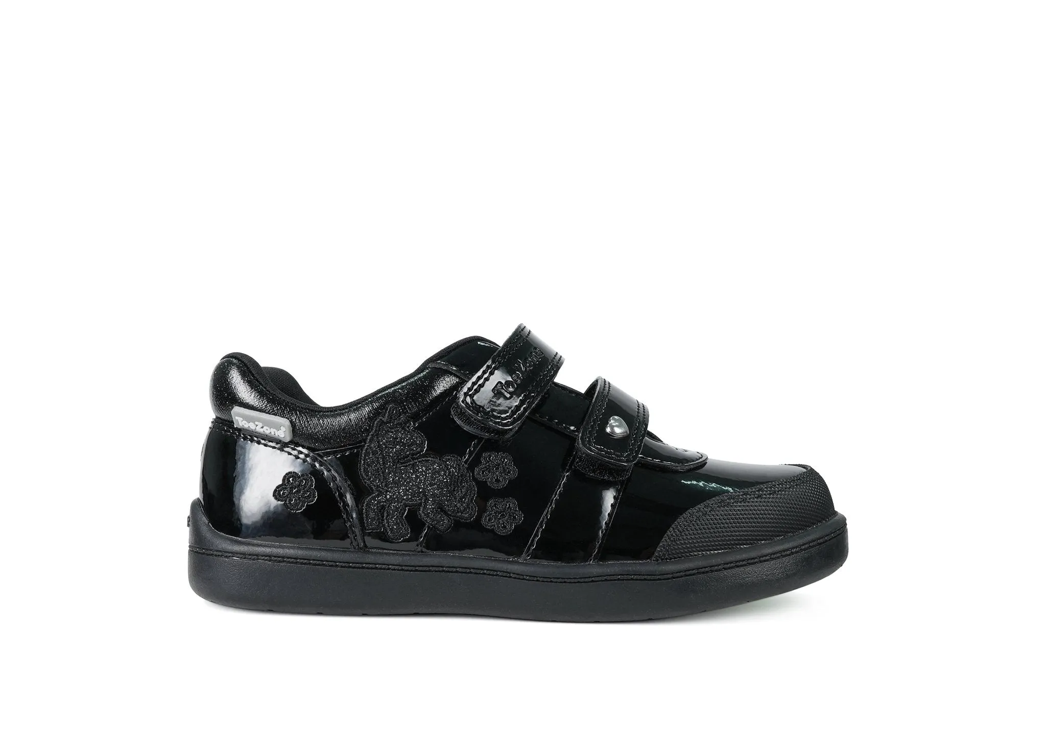 LIA - Patent Double Rip Tape Unicorn School Shoes