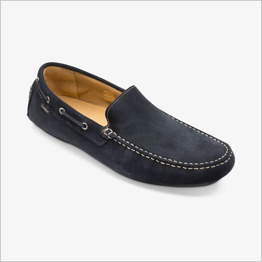 Loake Donington Navy Suede Driving Shoe--