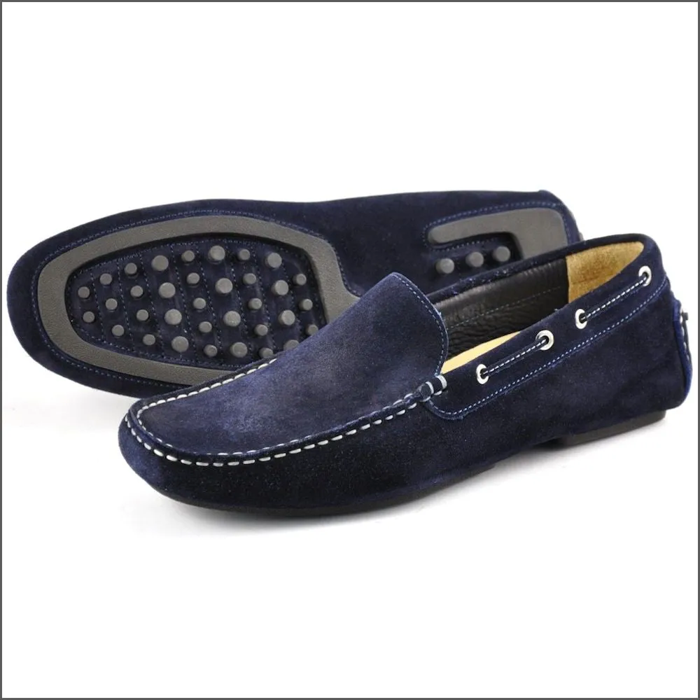 Loake Donington Navy Suede Driving Shoe--