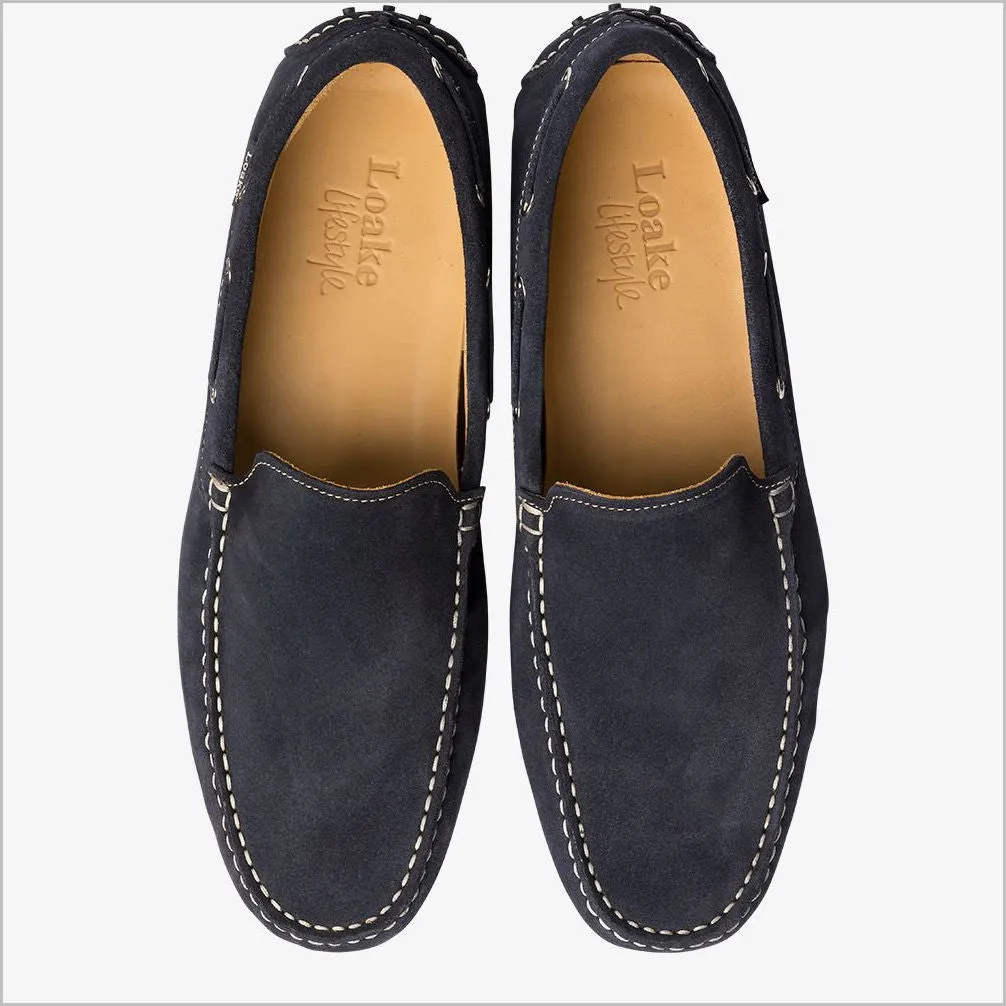 Loake Donington Navy Suede Driving Shoe--