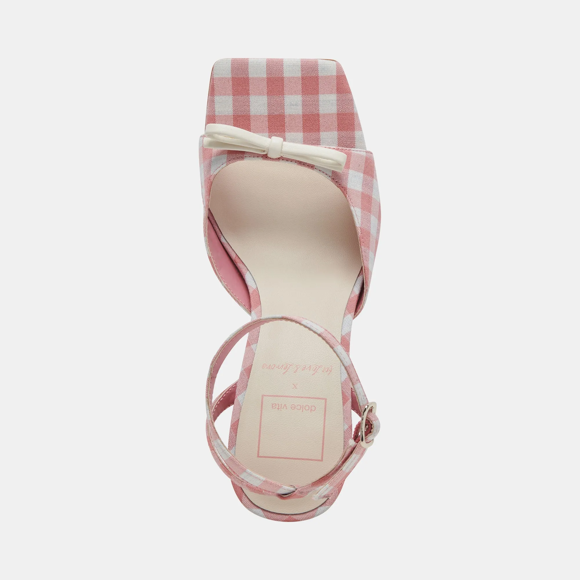 LOISE HEELS WHITE PINK GINGHAM