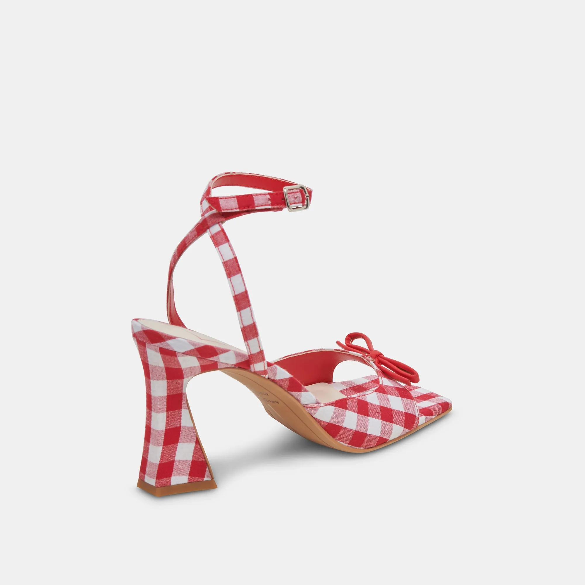 LOISE HEELS WHITE RED GINGHAM