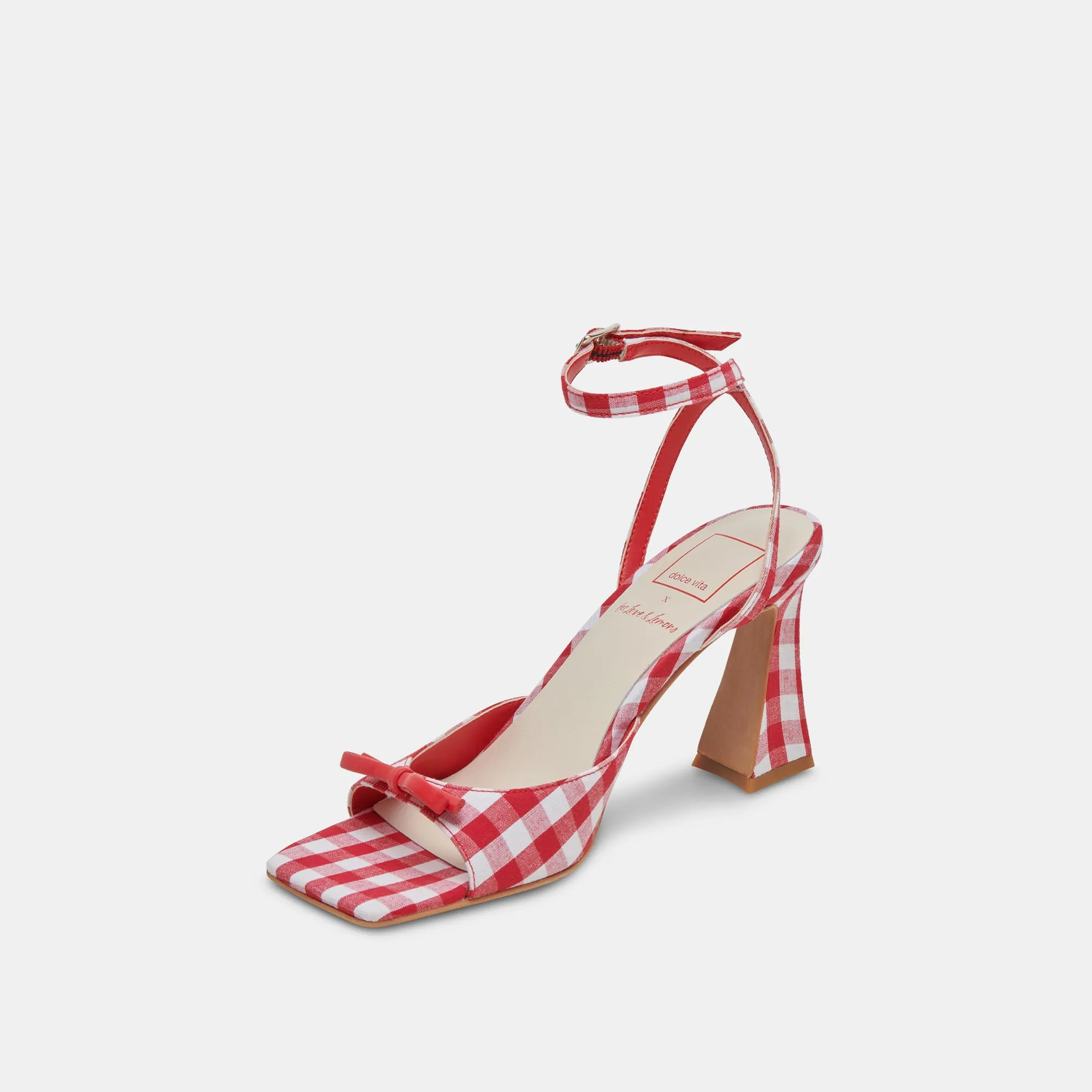 LOISE HEELS WHITE RED GINGHAM