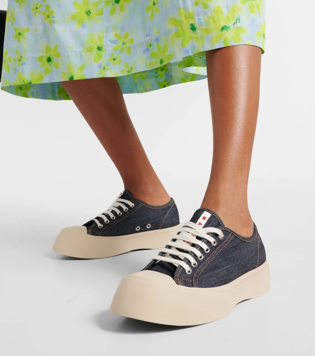 Marni canvas platform sneakers, blue