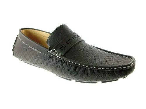 Men's Bogey Checker Design Slip On Driving Loafer Shoes