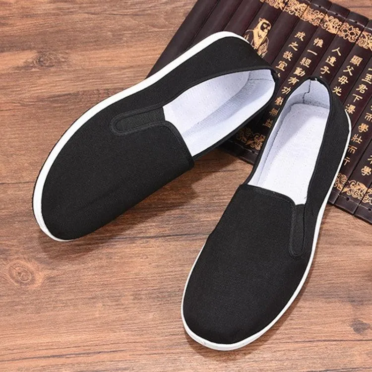 Men's Lightweight Slip-On Canvas Work Shoes for Spring and Summer - Breathable and Non-Slip Design