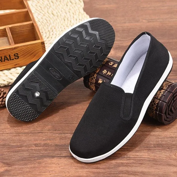 Men's Lightweight Slip-On Canvas Work Shoes for Spring and Summer - Breathable and Non-Slip Design