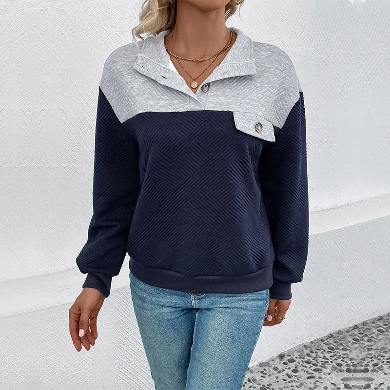 METAVERSMALL New new autumn and winter sweater 2025  long-sleeved contrasting color splicing women's top long-sleeved sweater