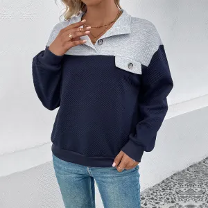 METAVERSMALL New new autumn and winter sweater 2025  long-sleeved contrasting color splicing women's top long-sleeved sweater