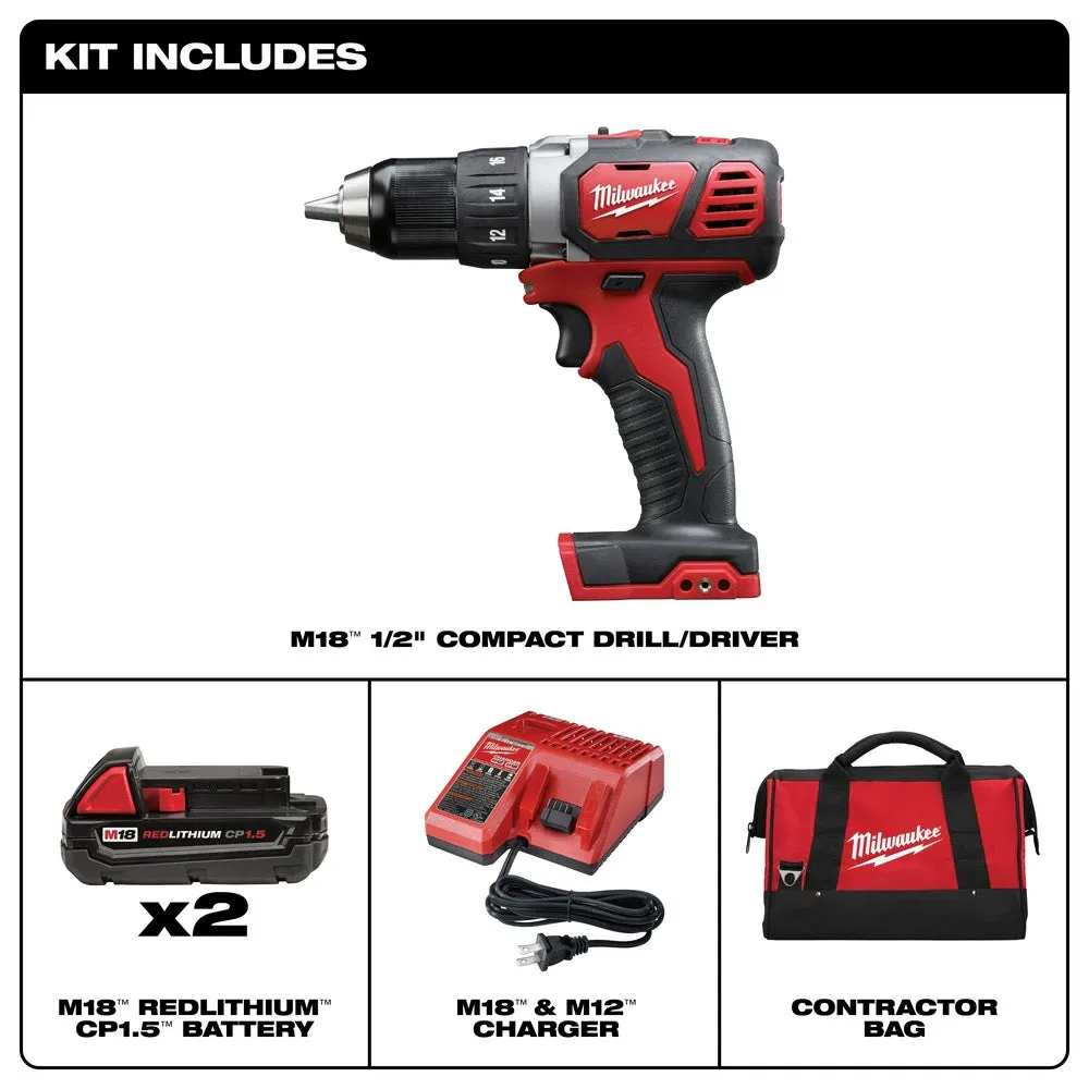 Milwaukee 2606-22CT M18 1/2" Drill Driver CP Kit