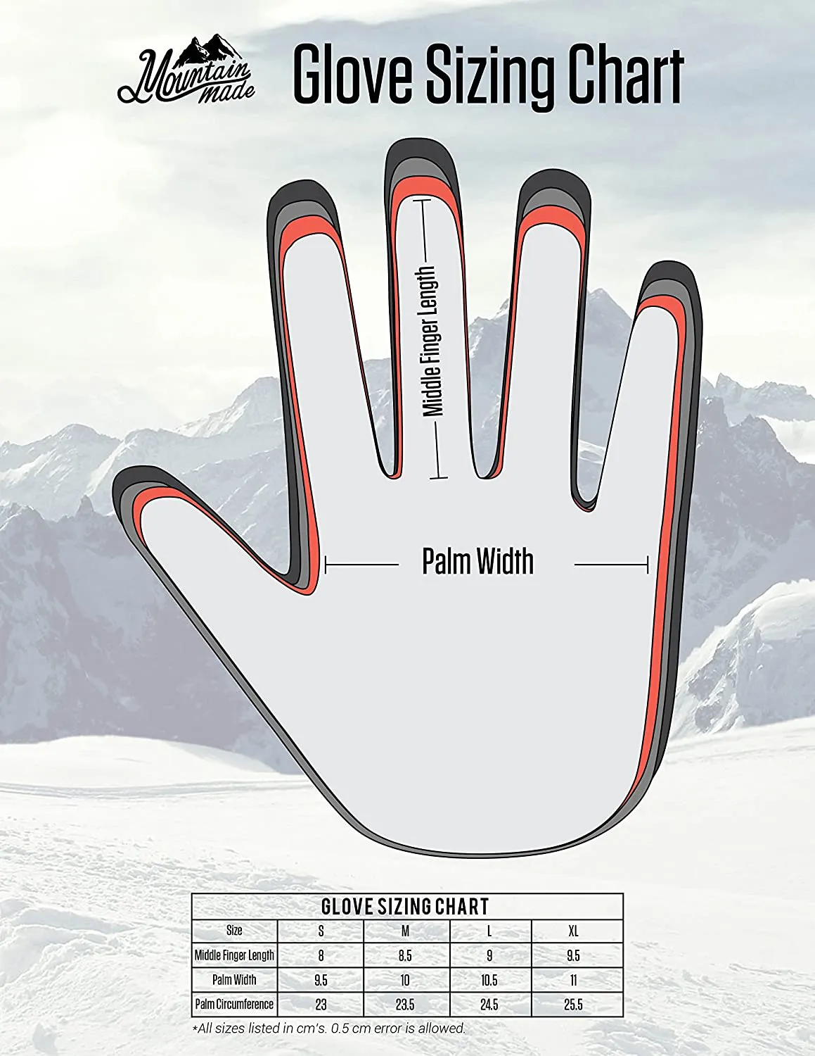 Mountain Made Cold Weather Knit Gloves For Winter Outdoors Men and Women