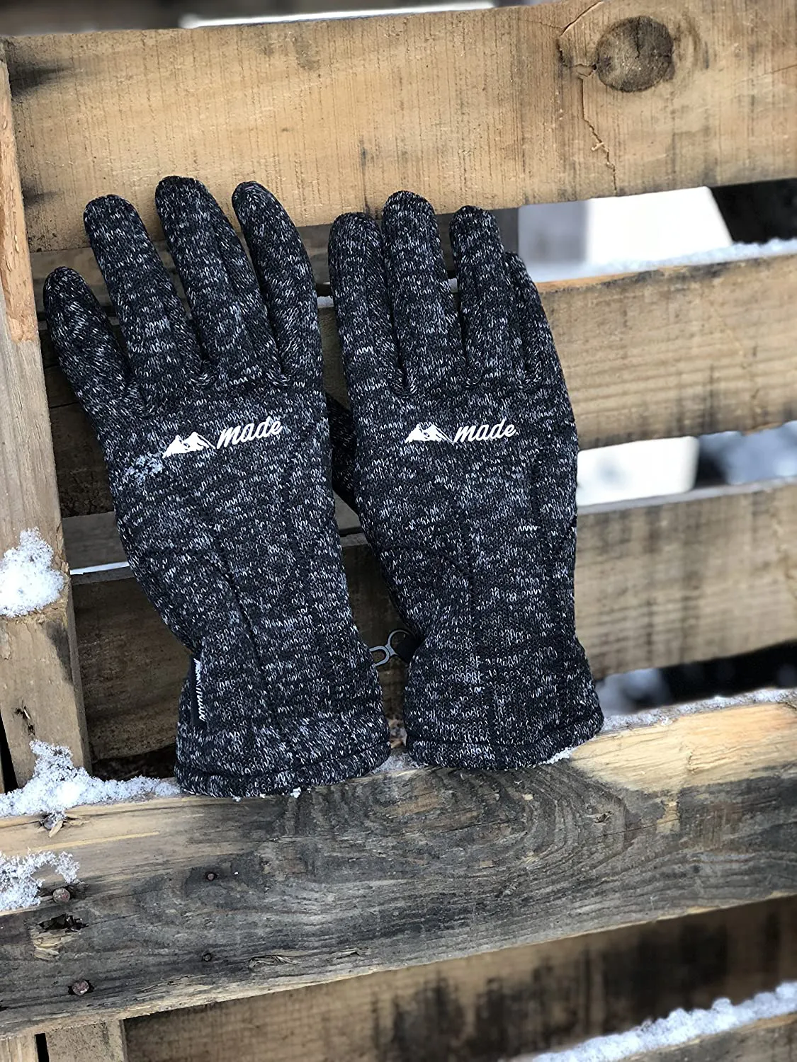 Mountain Made Cold Weather Knit Gloves For Winter Outdoors Men and Women